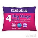 Slumberdown Big Hugs Lot de 4 oreillers en Polycoton Blanc 74 x 48 cm - B00IMFWCTC